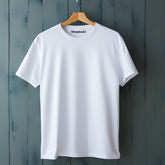 White Round Neck Plain T-shirt